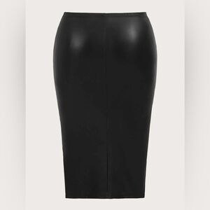 LAST CHANCE Faux leather midi skirt